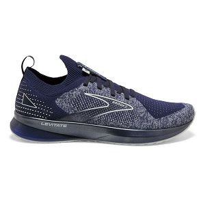 Brooks Levitate StealthFit 5 Road Running Shoes - Mens, Grey/Navy/White | IE-ZKJ208346